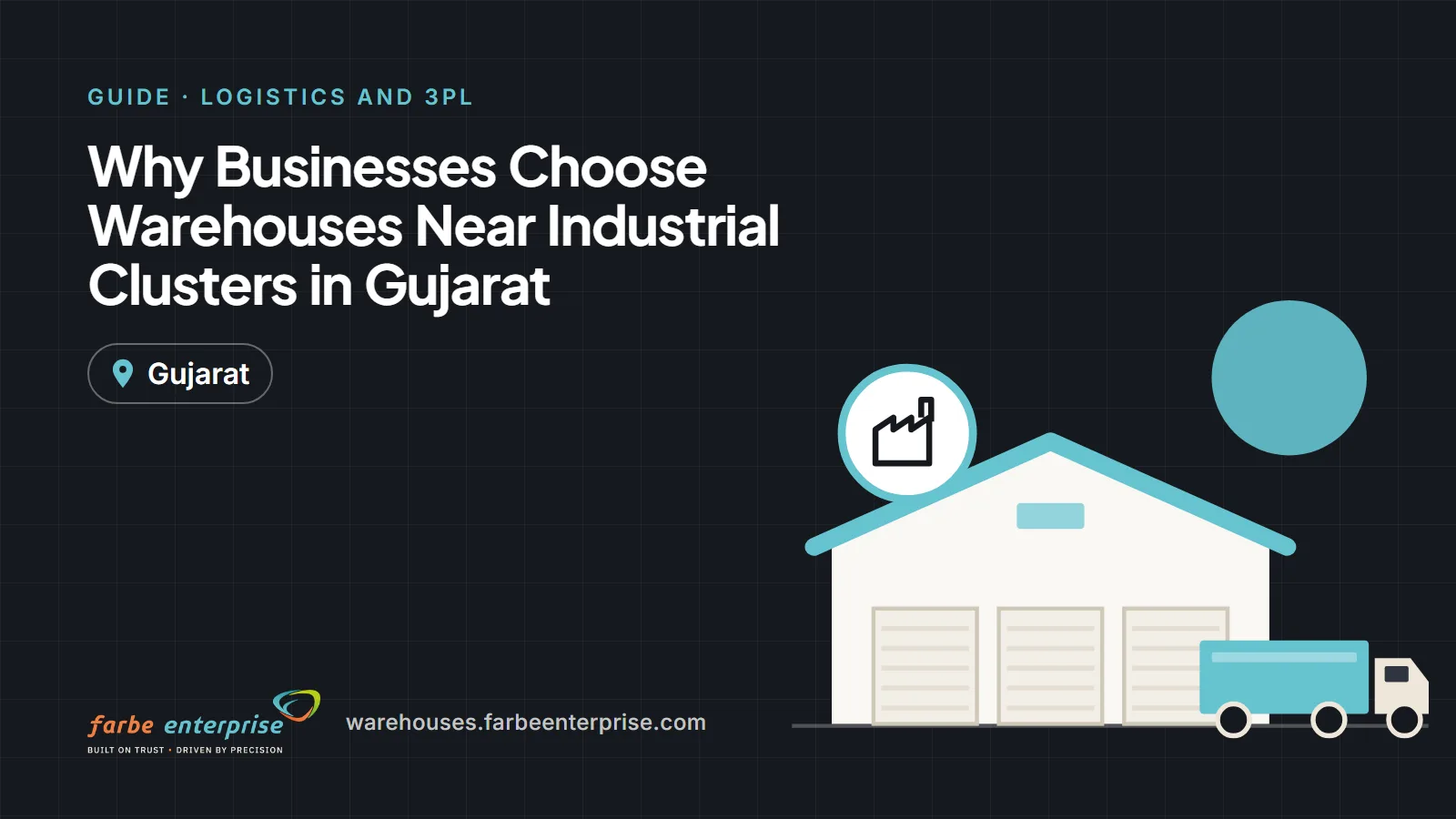 Cover image for “Why Businesses Choose Warehouses Near Industrial Clusters in Gujarat”, a Farbe Warehouses guide